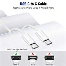 1-3pcs, 60W Type-C Super Fast Charging Cable, 100cm/3.3ft Fast Charging Cable, With SIM Ejector Pin, Compatible With Apple 13-18/Apple Ultra Series, Compatible With Samsung Series, Compatible With Apple 18 Mobile Fast Charging Cable - Multicolor - View 7