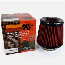 Black K&N 3inch 76mm Super Power Air Filter High Flow Performance Intake Cleaner - A - View 2