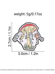 Mushroom Swing Frogs Enamel Pin Fairy Tale Cartoon Frog Lapel Badge Metal Brooch For Backpack Jacket Cute Accessory Gift - Multicolor - View 3