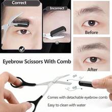 6pcs Tweezers Set, Eyebrow Grooming Kit, Eyebrow Tool Set, Includes Razor, Brush, Scissors, Tweezers, Suitable For Men And Women, Eyelash, Eyebrow, Facial Care - Beauty Tools - View 3