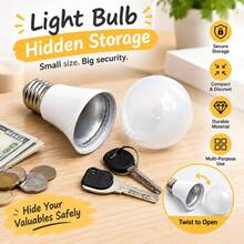 1pc Realistic Light Bulb Shaped Hidden Storage Box, Combination Lock Design, Transparent Plastic Material, No Battery Required, For Storing Cash, Jewelry And Other Valuables, Autumn Home Security Gift - Multicolor - View 2