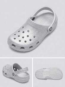 Crocs CLASSIC CLOG Kids' Clogs Anti-Slip Soft Cushioned Daily Weekend Travel 206992-0IC - Silver - View 5