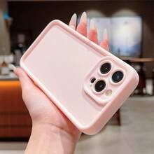 Minimalist Dopamine Pink Phone Case Compatible With IPhone 17 Pro Max/17 Pro/17 Air/17/16 Pro Max/16 Pro/16/16 Plus/15/15 Pro Max/15 Pro/15 Plus/11/12/13/14 Pro Max/12 Pro/12 Pro Max/13 Pro/13 Pro Max/7 Plus/14 Pro/14 Pro Max/14 Plus Soft Shell Creative For Men And Women - Multicolor - View 3