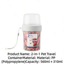 2-In-1 Portable Pet Food & Water Container, Leak-Proof Travel Feeding Bowl For Cats And Dogs, Outdoor Walking, Camping, Hiking Pet Supplies - Multicolor - View 10