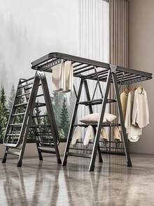 X-Shaped Folding Clothes Drying Rack, Multi-Layer Drying Bars, Stable Load-Bearing, For Balcony Drying, Indoor Towel Drying, Home Clothes Air-Drying & Household Storage - Multicolor - View 7