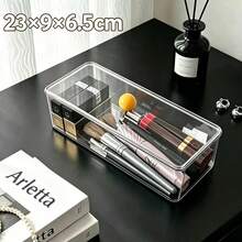 1pc Multi-Functional Desktop Cosmetic Storage Box, Colorful Ball Convenient Opening Handle, Thickened High-Transparency Dust-Proof Design, Freely Stackable Combination, Home Vanity Storage For Cotton Pads, Cotton Swabs, Lipsticks, Makeup Tools, Neat Storage Organizer - View 16