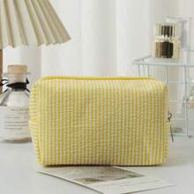1pc Large Capacity Bubble Texture Pencil Case, Minimalist Pink Student Stationery Storage Bag, Portable Travel Makeup Bag - Single Piece - View 17