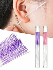 60pcs Ear Piercing Care Set, Disposable Ear Piercing Cleaning Swabs. Earwax Removal Tool, Portable And Convenient, Keep Your Ear Piercing Clean And Odor-Free Anywhere. Can Be Used With Ear Cleaning Solution Or Water. Suitable For Men And Women With Ear Piercings. Earwax Cleaner, Piercing, Post-Piercing Care - Multicolor - View 1