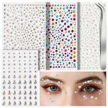 325pcs Green Diamond Face Stickers, Facial Decoration Rhinestone Stickers, Self-Adhesive Rhinestone Stickers, Multiple Sizes Available, Suitable For Face, Eyes, Body Facial Jewelry - Multicolor - View 8
