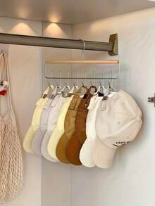 1pc Multi-Functional Hat Rack With 8 Rotating Metal Hooks, Space-Saving Closet Organizer For Dorm And Apartment, Ideal For Women To Store Underwear, Tank Tops And Other Clothing, Also Suitable For Bedroom Decor And Back To School Season - Multicolor - View 3