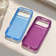 Shiny Transparent Phone Case Compatible With Apple 18 Pro Max 17 Pro Max, Cherry Red, Light Blue, Luxury Glitter Starry Sky Pattern, Unisex - Starry Sky - Cherry Red Single Case - View 10