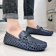 Fashionable Men's Loafers, Rubber Outsole, Non-Slip, Slip-On, Suitable For Weddings, Parties And Other Occasions, Men's Loafers - Dark Blue - View 2