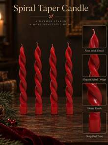 4/2/1pcs Luxury Burgundy Twisted Scented Taper Candles, 0.78*7.87 Inches, Gift Box Set, Suitable For Home Decor, Atmosphere Creation, Tabletop Decoration, Christmas, Christmas Decor, Christmas Gift - Multiple Styles - View 7