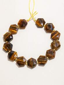 1 Hebra de Cuentas Espaciadoras de Cuarzo Fresa de Piedra Natural Facetada Hexagonal de 5X13MM para Hacer Joyas, Dijes, Pulseras DIY, Accesorios de Collares - Multicolor - Ver 23