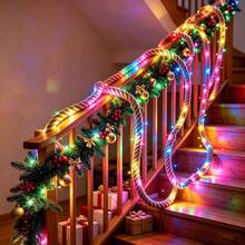 1 buah Lampu Hias Tali Rami Alami 30 LED Sepanjang 3 Meter/118,11 inci, Lampu String LED Berubah Warna, Lampu Tali Fleksibel dengan Cahaya Putih Hangat dan RGB, Cocok untuk Kamar Tidur, Ruang Tamu, Tangga, Jendela, Pernikahan, Pesta, Dekorasi Rumah Pertanian Pedesaan Liburan - Berbagai spesifikasi - View 9