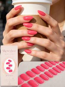 Showyboo Semi-Cured Gel Nail Stickers 20pcs, Translucent Soft Solid Color Design, Protects Natural Nails, UV Lamp Required, Versatile For All Seasons, Suitable For Home Leisure, Wedding Looks, Weekend Gatherings And Vacations - Multicolor - View 30
