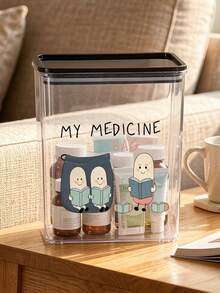 Medicine Cabinet Pattern Transparent ,My Medicine Bag Print Dustproof And Moisture,Medicine Storage, Miscellaneous Item Storage,Home And Dormitory Use - Multicolor - View 3