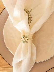 1pc/5pcs/10pcs/12pcs Reusable Gold-Plated Alloy Napkin Rings: Smooth Edges, Easy To Clean, Suitable For Weddings, Parties, Celebrations And Holiday Dinners - Multicolor - View 6