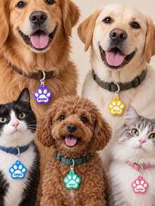 1pc Customized Pet ID Tag, Personalized Cat & Dog Name Tag (Includes Phone Number), Custom Pet Name & Text, Double-Sided Pet Identification Tag, Personalized Collar Pendant, Pet Safety Accessory - Multicolor - View 3