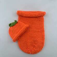 Newborn Photography Fashion Cute Halloween Pumpkins Hat Crochet Knitted Photography Outfit Set - Multicolor - View 4