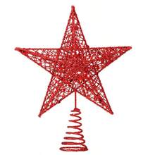 1pc Glitter Golden Star Christmas Tree Topper, Festive Indoor Holiday Decoration With Sparkling Metallic Design For Christmas Trees, Holiday Decor For Home & Xmas Tree - Multicolor - View 16