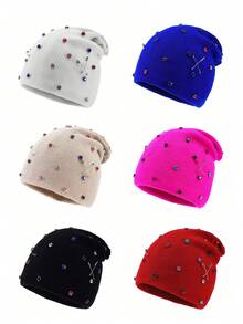 1pc Y2K Style Fashion Solid Color Knitted Hat, Multi-Purpose Warm Winter Beanie For Street, Party, Outdoor Activities, Autumn/Winter' Fall Outfit - Knitted Hat - View 14