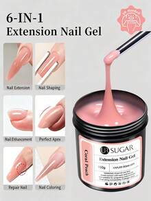 UR SUGAR 150G Canned Nail Extension Gel, Dual Effect Of Extension And Reinforcement, Prevents Lifting And Breaking, Easy To Shape, Non-Drip Formula, UV LED Light Curing - Multicolor - View 6