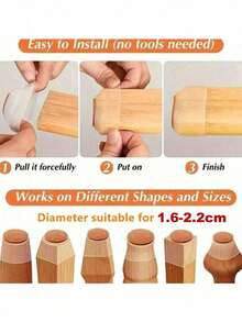 4/20-PackNon-Slip Chair Leg Covers, Multi-Size Options, With Felt Lining - Clear Silicone Floor Protectors. Suitable For Restaurants, Hotels, Cafes, Bedrooms, Non-Slip And Silent. Please Refer To The Size Chart To Choose According To Your Needs. - Multi-color - View 10