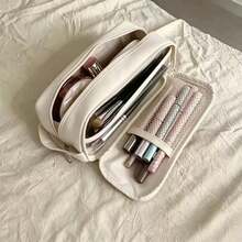 Large Capacity Double Layer Makeup Bag, Multi-Function Travel Pencil Case, Portable Waterproof Travel Cosmetic Storage Bag, Multi-Compartment Toiletry Bag, School And Travel Essentials, Back To School Christmas Gift, Bedroom Room Decor, Back To School - Single Piece - View 17