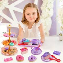 Unicorn Kids Tea Party Set, Princess Afternoon Tea Pretend Play Toy, Portable Storage Box For Girls - Multicolor - View 5