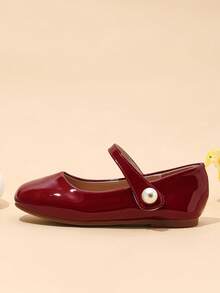 1 Pair Flat Shoes For Sweet Girls In Spring And Summer - Burgundy - View 6