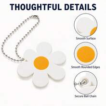 1pc Daisy Can Opener Keychain, Cute Flower Shaped Pull-Tab Can Opener, User-Friendly Portable Can Opening Tool, Suitable For Soda, Beer, Juice And Sparkling Water Cans, White And Yellow - View 5