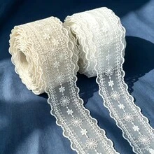 1/5碼蕾絲，適用於縫製蕾絲緞帶、網格刺繡蕾絲飾邊、DIY配件、家用紡織品、頭飾與手工配件，亦適用於DIY衣物與洋裝縫製 - 多色H - 查看 7