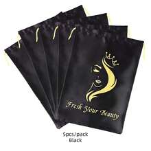 AliLeader 5PCS Satin Hair Bags For Bundles Satin Bags With Drawstring Satin Wig Bags For Packaging Hair Extensions, Bundles, Wigs Hair Storage Carrying Bags For Hair Tools Home Travel - 5pcs - View 8