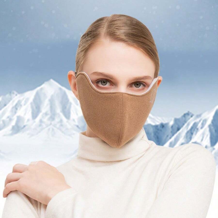 3pcs Autumn/Winter Eye-Corner Warm Face Mask, Thickened Fleece Windproof & Cold-Resistant Face Cover, Breathable Anti-Freeze 3D Face Mask For Outdoor Cycling - Multicolor - View 1