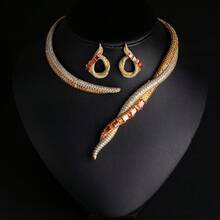 1 Set Women's Fashion Jewelry Set, Exquisite Gemstone Necklace And Earrings Set, Open Design, Women's Choker, Women's Fashion Jewelry, Elegant Elegant Accessory, Gift - Jewelry Set - View 3