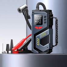 Portable Car Emergency Jump Starter, Tire Air Compressor, Car Jump Starter Pack, Automotive Emergency Starter, Featuring Digital Display And LED Flashlight - Wired - View 5