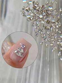 50pcs 3D Christmas Tree Nail Rhinestones, DIY Multi-Piece Ladder Rhinestone Assembly, Glossy And Transparent, Handmade DIY Accessories, Light Up Nails, Create Romantic Christmas Atmosphere - Multicolor - View 1