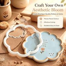 Flower Shaped Ceramic Mold, Ceramic Tools For Making Jewelry Trays, Jewelry Dishes, Wall Decor And Decorative Plates, Floral Outline Mold, Suitable For Polymer Clay, Modeling Clay And Air Dry Clay, Essential DIY Handmade Tools - Multicolor - View 1