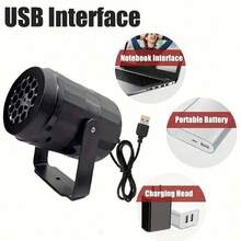 1. Christmas Projector, Can Project Dynamic Patterns Including Old Man, Reindeer, Snowman, Snowflake - USB Powered, Indoor/Outdoor Christmas Decoration, Durable Plastic Snowflake Machine, Suitable For Christmas, New Year, Valentine's Day, Wedding - Easy To Install, No Battery Required, LED Light, No Lighting Effect - Black - View 7