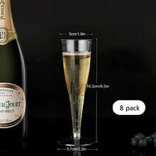 8/20 st återanvändbara 4.5oz champagneglas i klar akryl, krossäkra, lämpliga för fester, bröllop och stora evenemang, eleganta och lätta att rengöra, festtillbehör - Visa 10