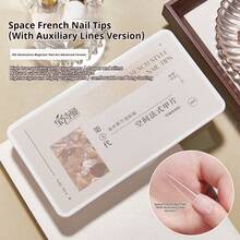 BAOSHIMAN Space French Style Press-On Nails, New Transparent Fake Nails, No Filing Required Ultra-Thin Seamless, With Scale Positioning Line, Professional Nail Salon Transparent Nail Tips - Multicolor - View 8
