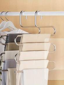 Gantungan Multifungsi Berbentuk S, Rak Penyimpanan Celana, Bahan Stainless Steel, Hemat Ruang, Cocok untuk Celana Panjang, Jeans, dan Syal; Cocok untuk Lemari Pakaian, Hotel, Asrama, dan Lainnya - MultiWarna - View 9