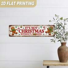 Papan Logam 2D Datar, 1 buah, Gaya Vintage "Bukan Natal, Tidak Ada Kue", Desain Kue Natal, Dapur, Restoran, Ruang Tamu, Dekorasi Dinding Toko Kue, Papan Dekoratif Liburan (Gaya Acak) - A - View 5
