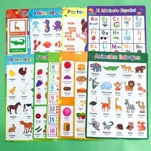 Lachilly 10 buah Poster Pembelajaran Bahasa Spanyol, Perlengkapan Pendidikan Prasekolah Taman Kanak-kanak, Dekorasi Papan Buletin Kelas, Poster A4, Materi Pembelajaran Bahasa Spanyol - MultiWarna - View 8