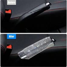 1 Set Car Handbrake Cover And Gear Shift Knob Cover, Rhinestone Crystal Decor Car Interior Accessories, Suitable For Women, Car Accessories (Note Size, Not Suitable For All Models) - Rhinestone Handbrake Cover - View 12
