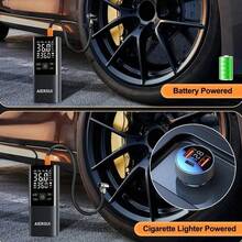 Car Tire Inflator Portable Air Compressor, 3x Faster, 150PSI With Auto Stop, Rechargeable, Pressure Gauge Display, Led Light, Car Accessories Automatic Air Pump For Motorcycle Bike Ball 11.1V/DC12V 2000mAh - Wireless - View 7