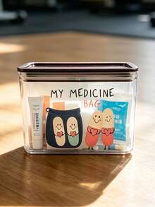 Medicine Cabinet Pattern Transparent ,My Medicine Bag Print Dustproof And Moisture,Medicine Storage, Miscellaneous Item Storage,Home And Dormitory Use - Multicolor - View 1