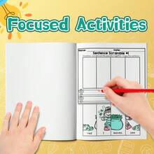 English Sentence Building Notebooks, Sentence Scramble, Picture-To-Sentence Matching, Cut & Paste Word Activities, Writing Practice, Vocabulary, Grammar & Verbal Skills Learning Worksheets, English Edition - English Sentence Building - View 4