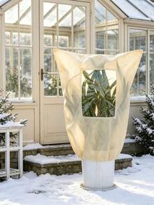 1 st förtjockat växtskydd, varmt termiskt växtskydd, frostskydd för trädgård, utomhusskydd för träd och buskar, växtskydd med dragsko och synligt fönster, för vinter, trädgård, uteplats och växtvård - Flerfärgad - Visa 7